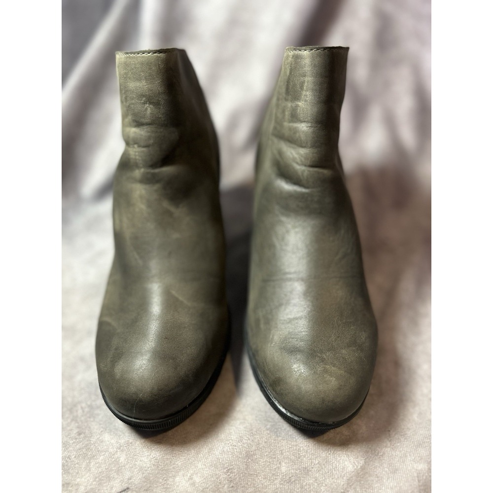 Sorel Joan of Arctic Wedge II Boots Women 10 Gray Leather Waterproof Zip